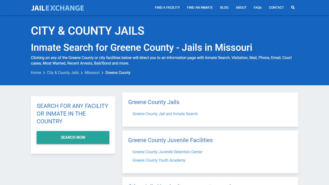 Inmate Search for Greene County | Jails in Missouri - Jail Exchange